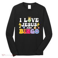 I Love Jesus And Bingo Christian Cross Board Games Long Sleeve Shirt thumb 0