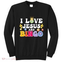 I Love Jesus And Bingo Christian Cross Board Games Sweatshirt thumb 0