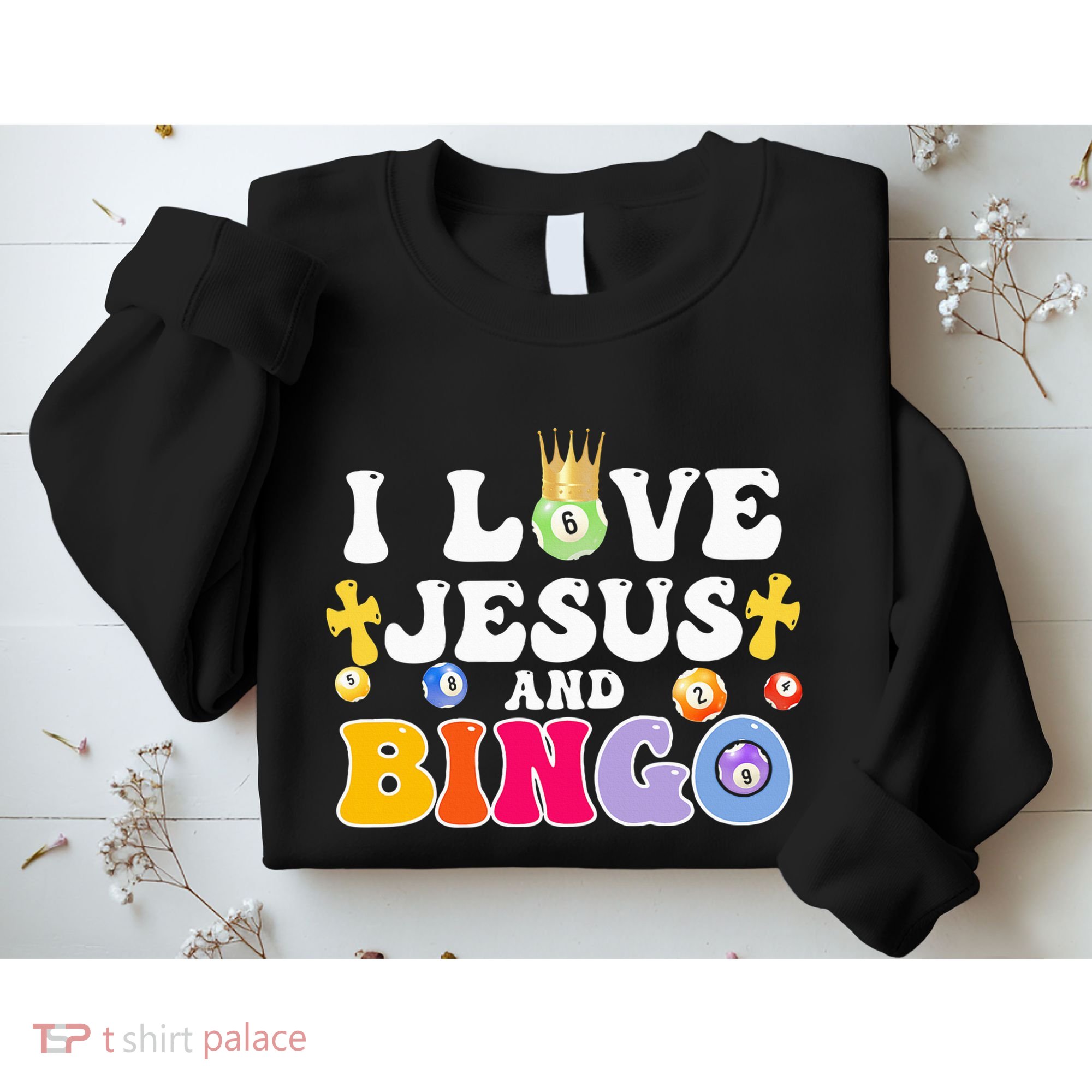 I Love Jesus And Bingo Christian Cross Board Games Sweatshirt
