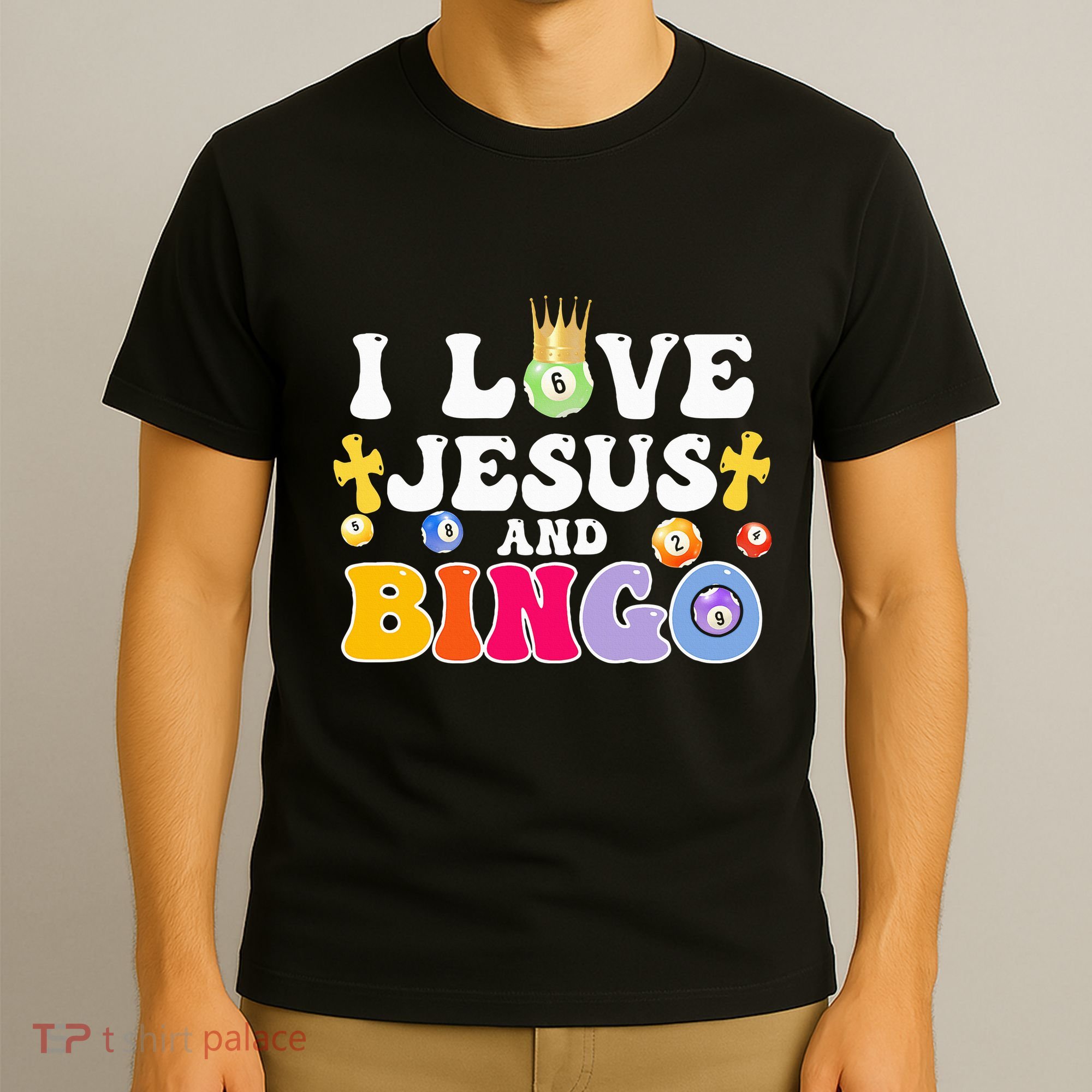 I Love Jesus And Bingo Christian Cross Board Games T-Shirt