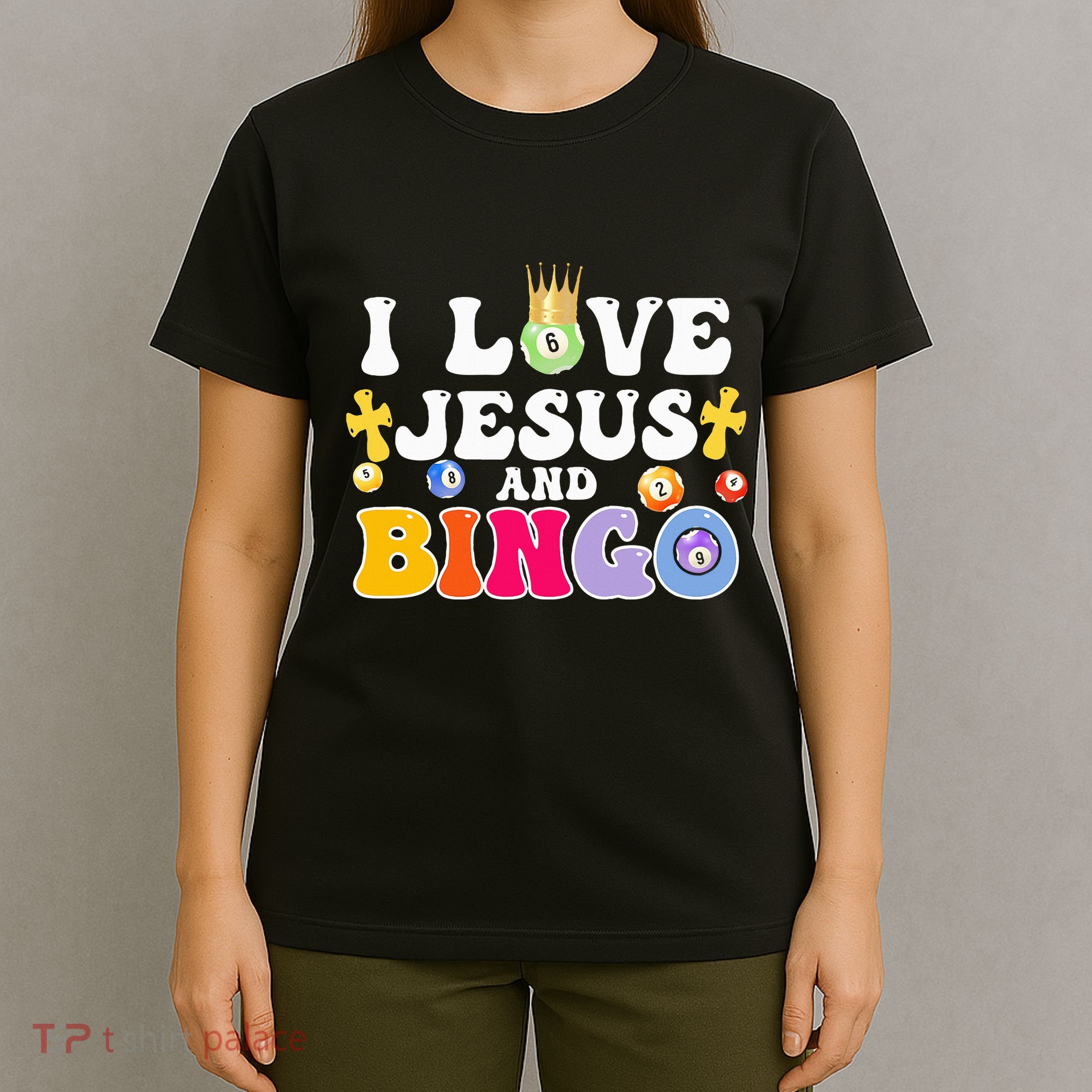 I Love Jesus And Bingo Christian Cross Board Games T-Shirt
