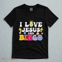 I Love Jesus And Bingo Christian Cross Board Games T-Shirt thumb 5