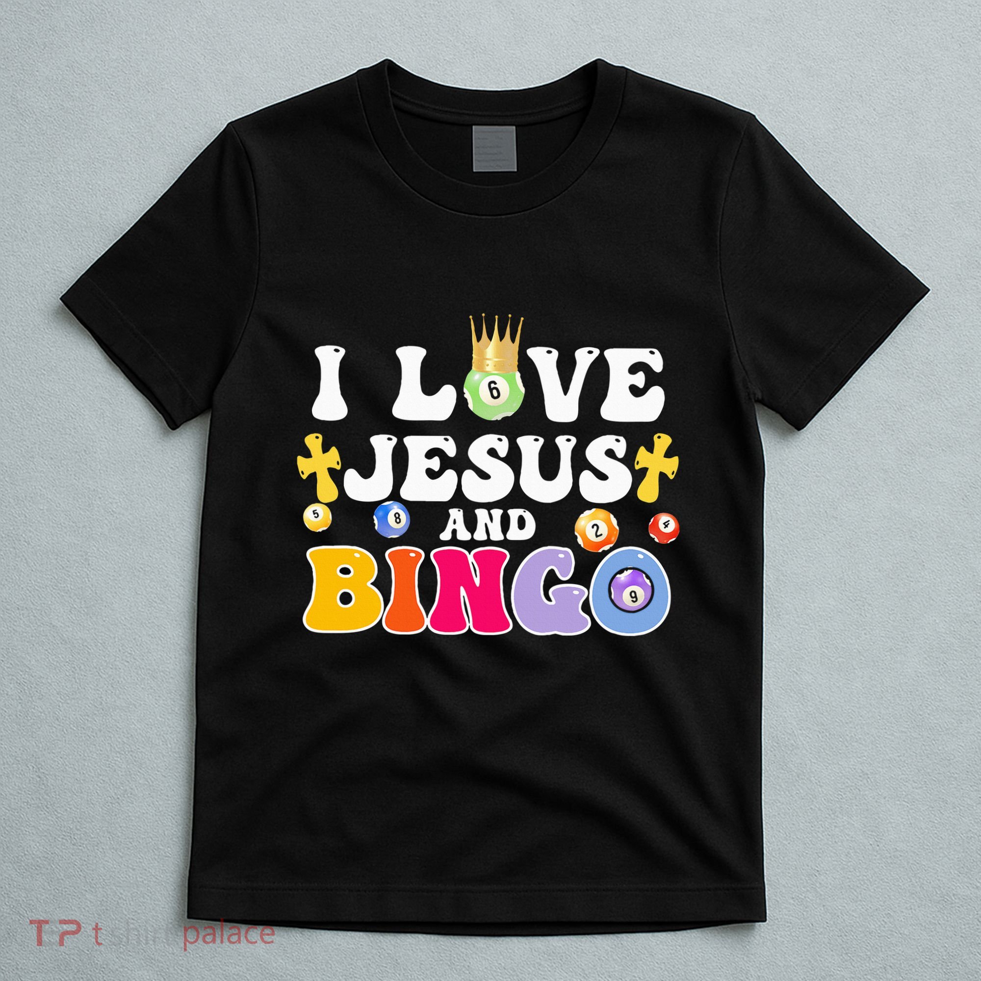 I Love Jesus And Bingo Christian Cross Board Games T-Shirt