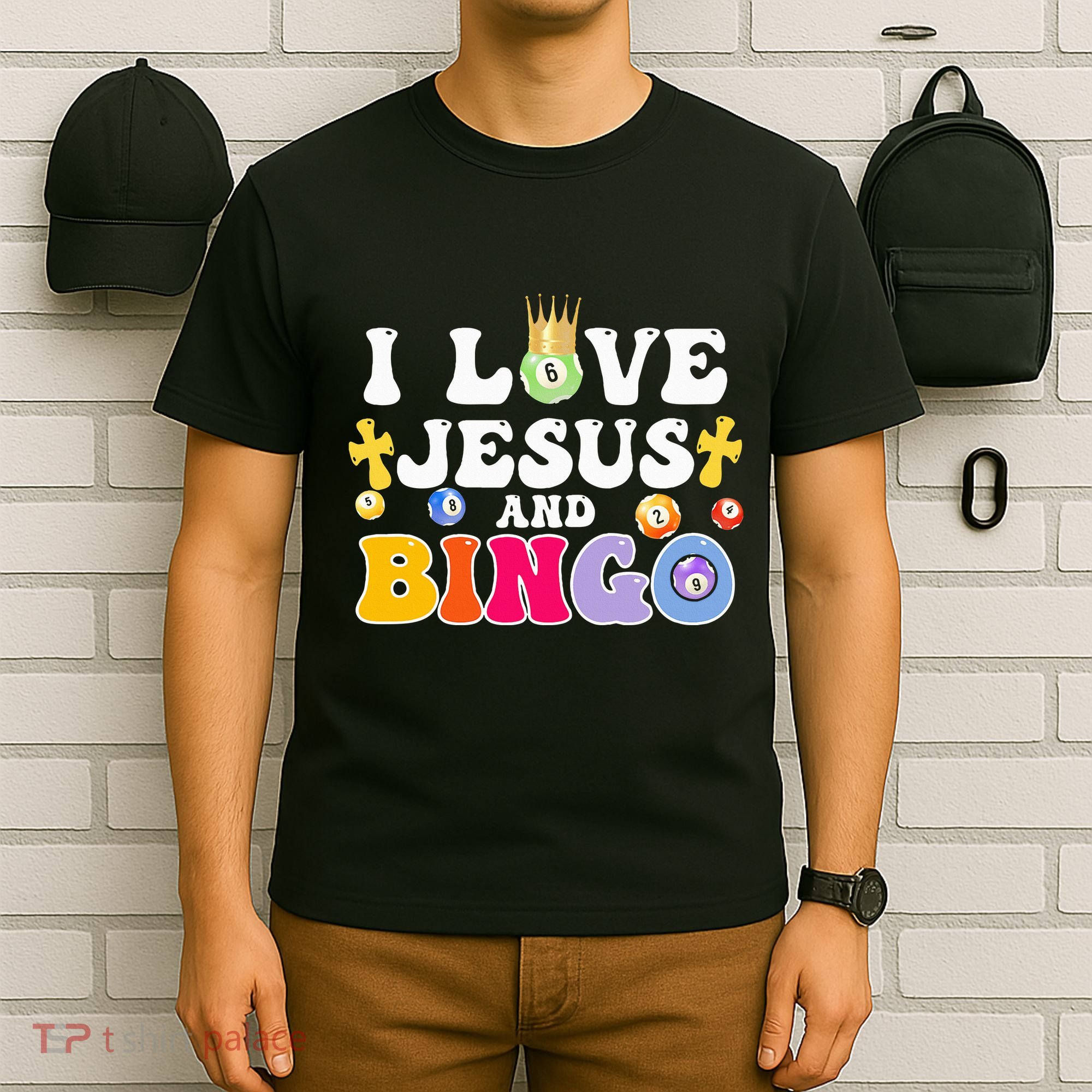 I Love Jesus And Bingo Christian Cross Board Games T-Shirt