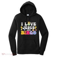 I Love Jesus And Bingo Christian Cross Board Games Women's Hoodie thumb 0
