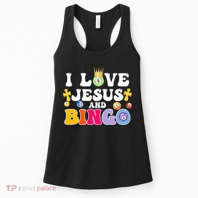 I Love Jesus And Bingo Christian Cross Board Games Women's Tank Top