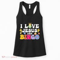 I Love Jesus And Bingo Christian Cross Board Games Women's Tank Top thumb 0
