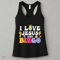 I Love Jesus And Bingo Christian Cross Board Games Women's Tank Top thumb 3