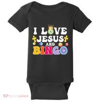 I Love Jesus And Bingo Christian Cross Board Games Baby Bodysuit thumb 0