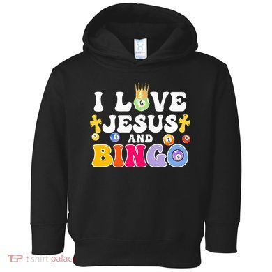 I Love Jesus And Bingo Christian Cross Board Games Toddler Hoodie