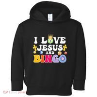 I Love Jesus And Bingo Christian Cross Board Games Toddler Hoodie thumb 0