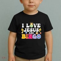 I Love Jesus And Bingo Christian Cross Board Games Toddler T-Shirt thumb 2
