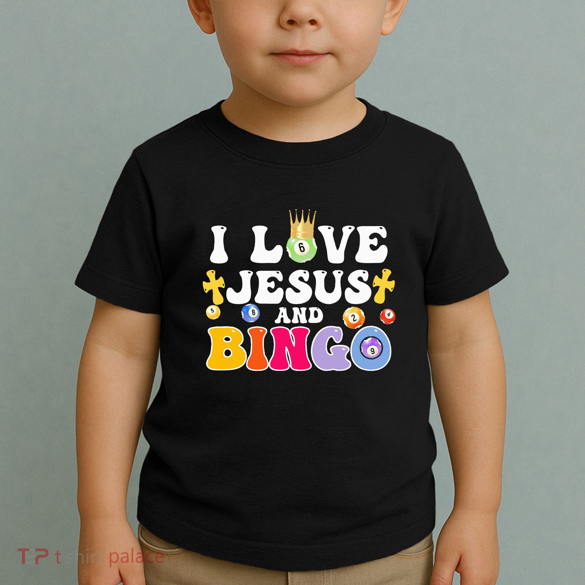 I Love Jesus And Bingo Christian Cross Board Games Toddler T-Shirt