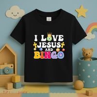 I Love Jesus And Bingo Christian Cross Board Games Toddler T-Shirt thumb 3