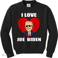 I Love Joe Biden Heart – Pro President Joe Biden Kids Sweatshirt thumb 0