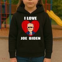I Love Joe Biden Heart – Pro President Joe Biden Kids Hoodie thumb 3