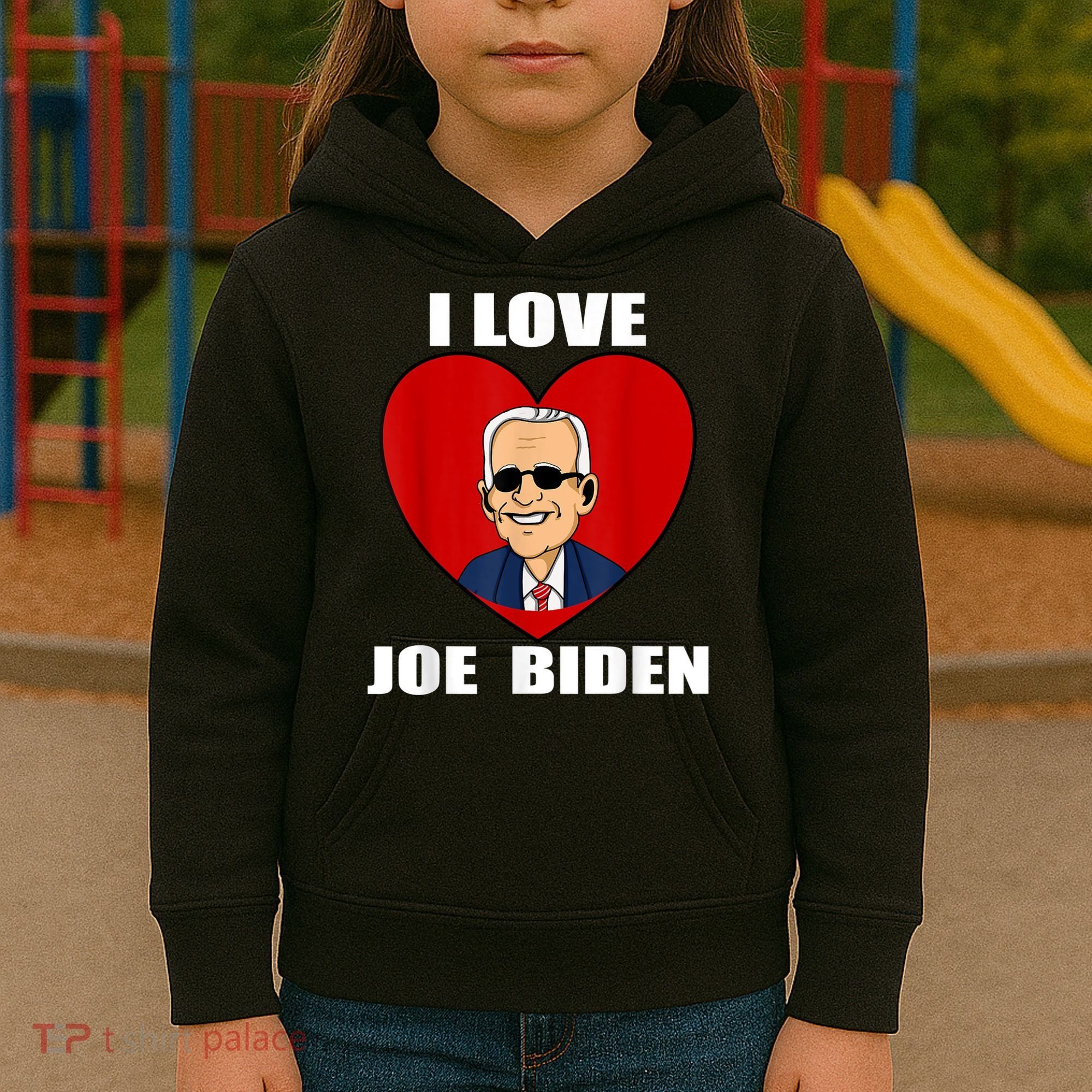 I Love Joe Biden Heart – Pro President Joe Biden Kids Hoodie