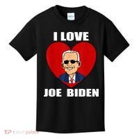 I Love Joe Biden Heart – Pro President Joe Biden Kids T-Shirt thumb 0