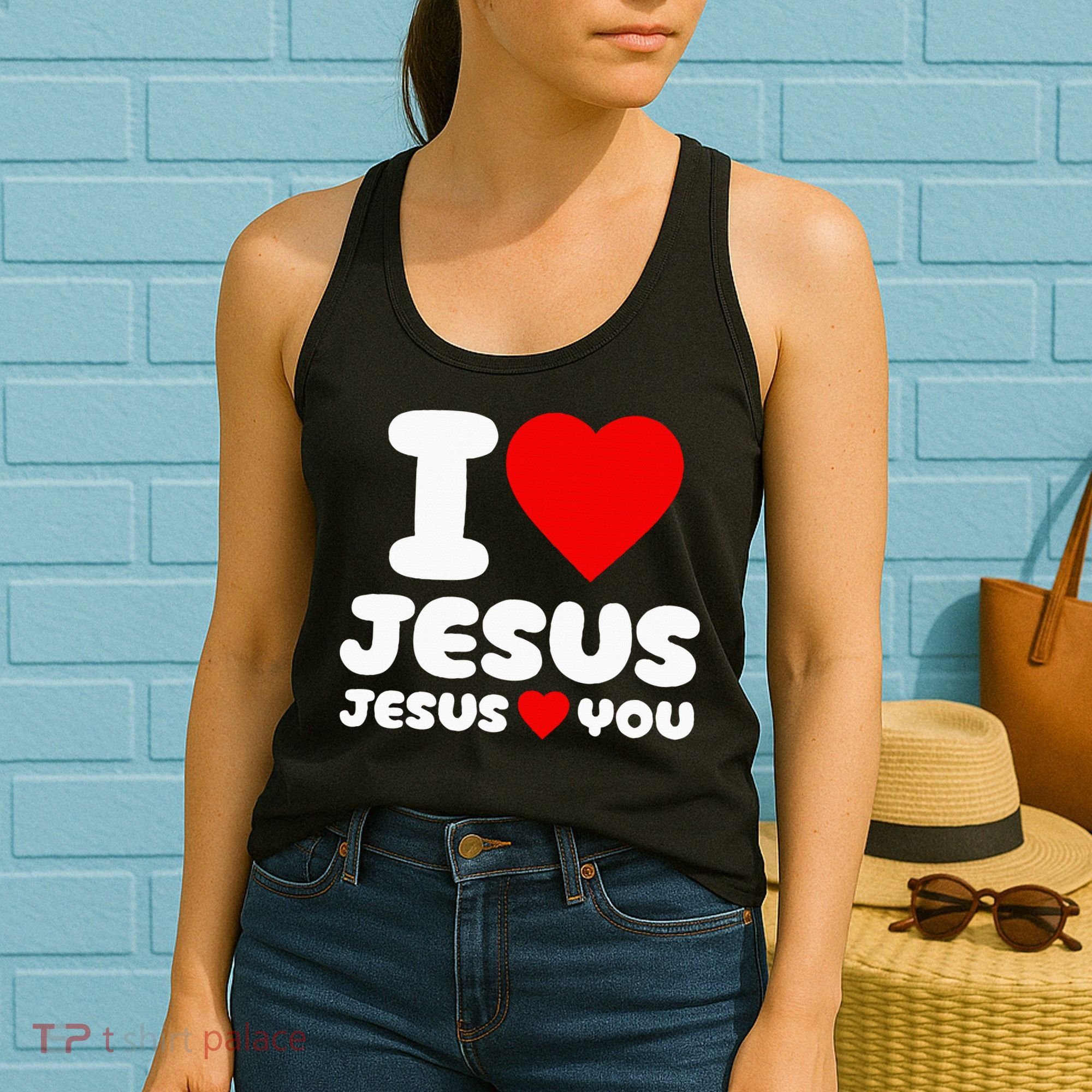 I Love Jesus And Jesus Loves You Christian Women's Tank Top