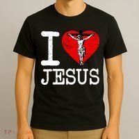 I Love Jesus Heart Cross Christain Faith Christ T-Shirt thumb 3