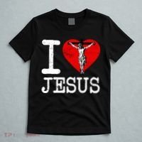 I Love Jesus Heart Cross Christain Faith Christ T-Shirt thumb 5