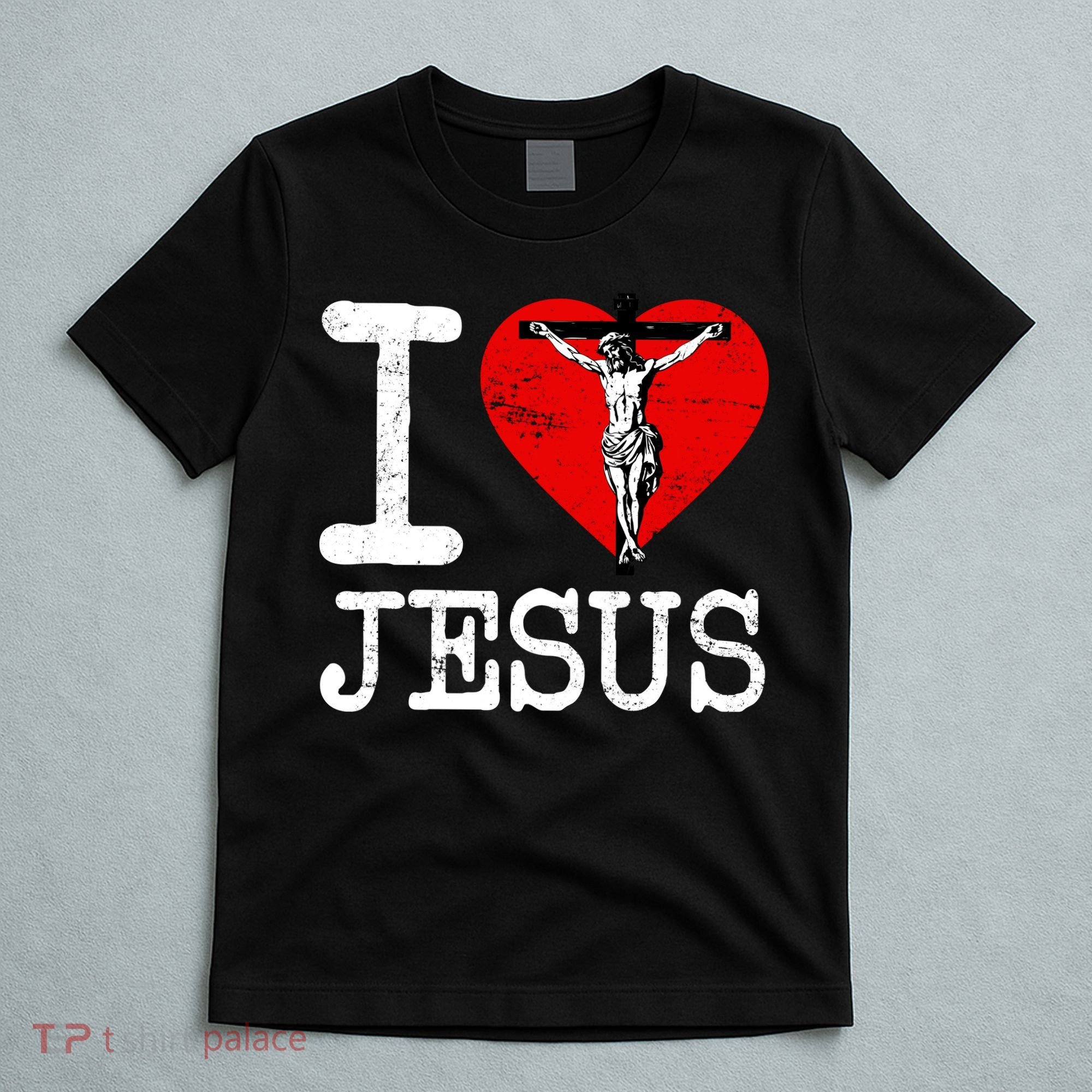 I Love Jesus Heart Cross Christain Faith Christ T-Shirt