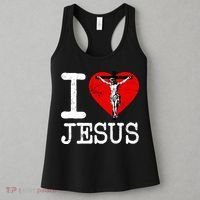 I Love Jesus Heart Cross Christain Faith Christ Women's Tank Top thumb 3