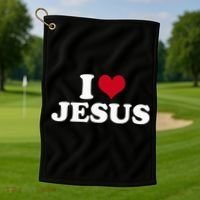 I Love Jesus  Golf Towel thumb 1
