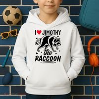 I Love Jimothy The Raccoon Funny Meme Gift Kids Hoodie thumb 2