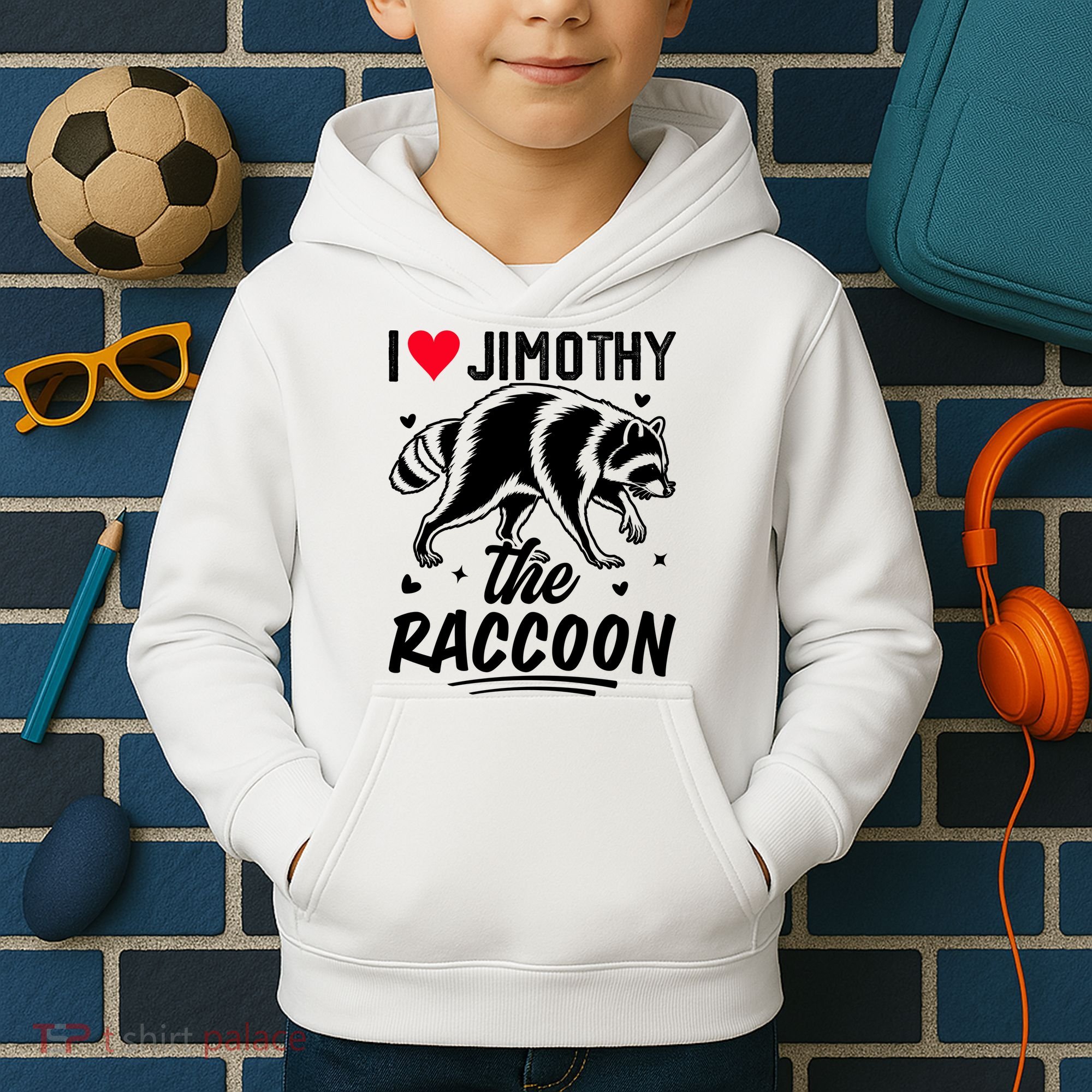 I Love Jimothy The Raccoon Funny Meme Gift Kids Hoodie
