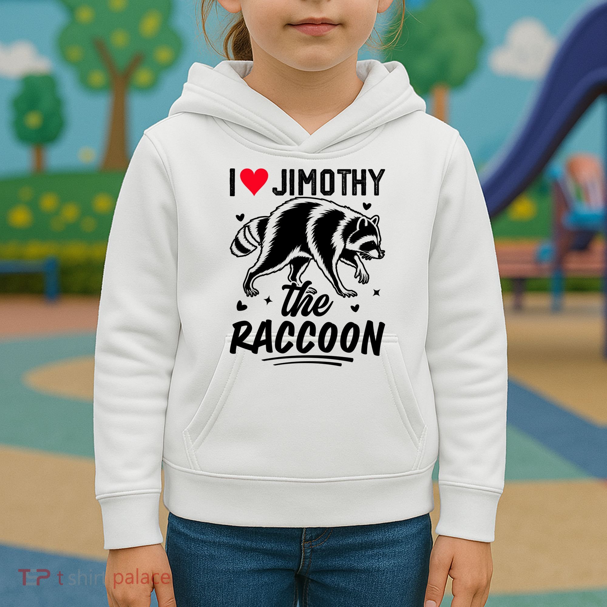 I Love Jimothy The Raccoon Funny Meme Gift Kids Hoodie