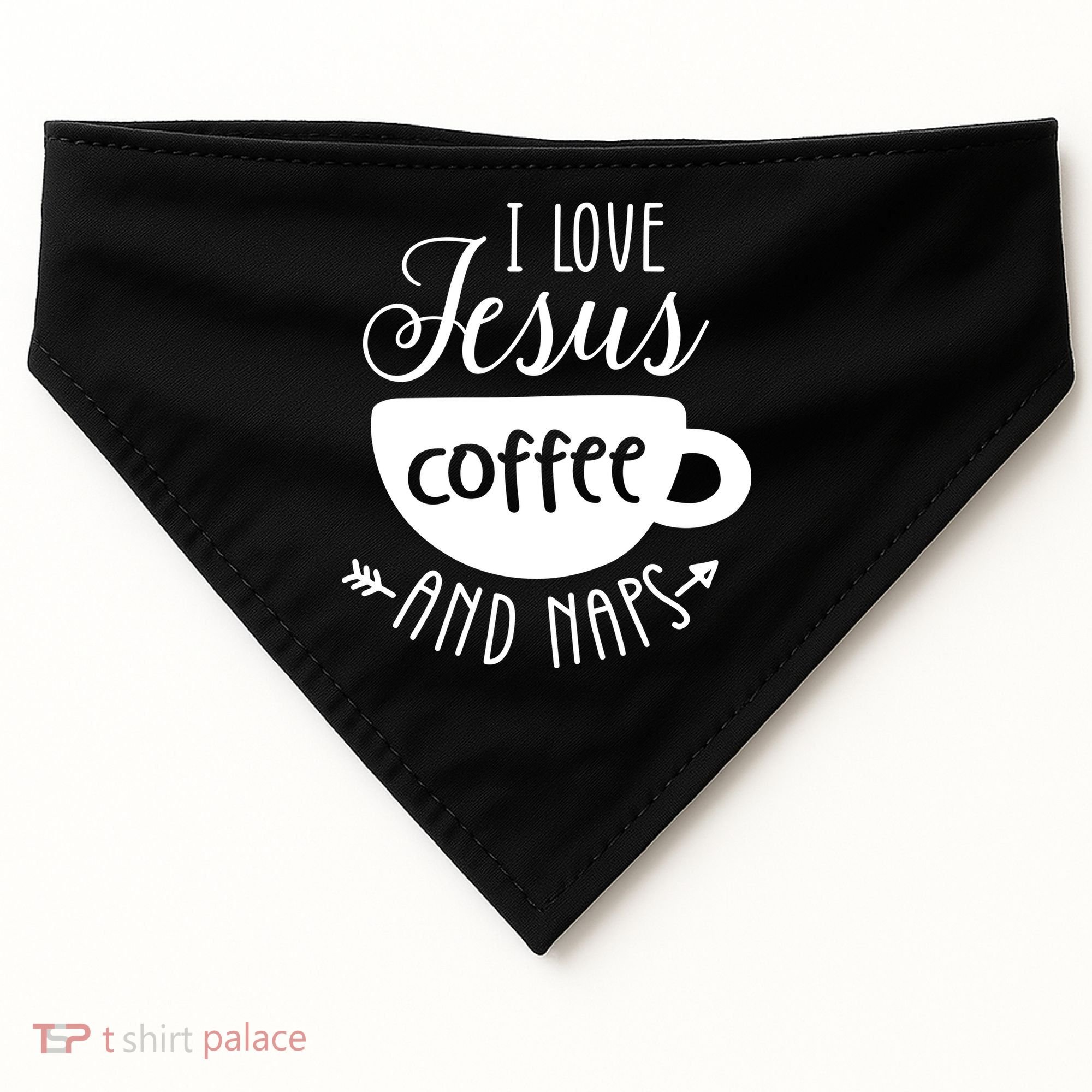 I Love Jesus Coffee And Naps USA-Made Doggie Bandana