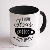 I Love Jesus Coffee And Naps Coffee Mug thumb 1