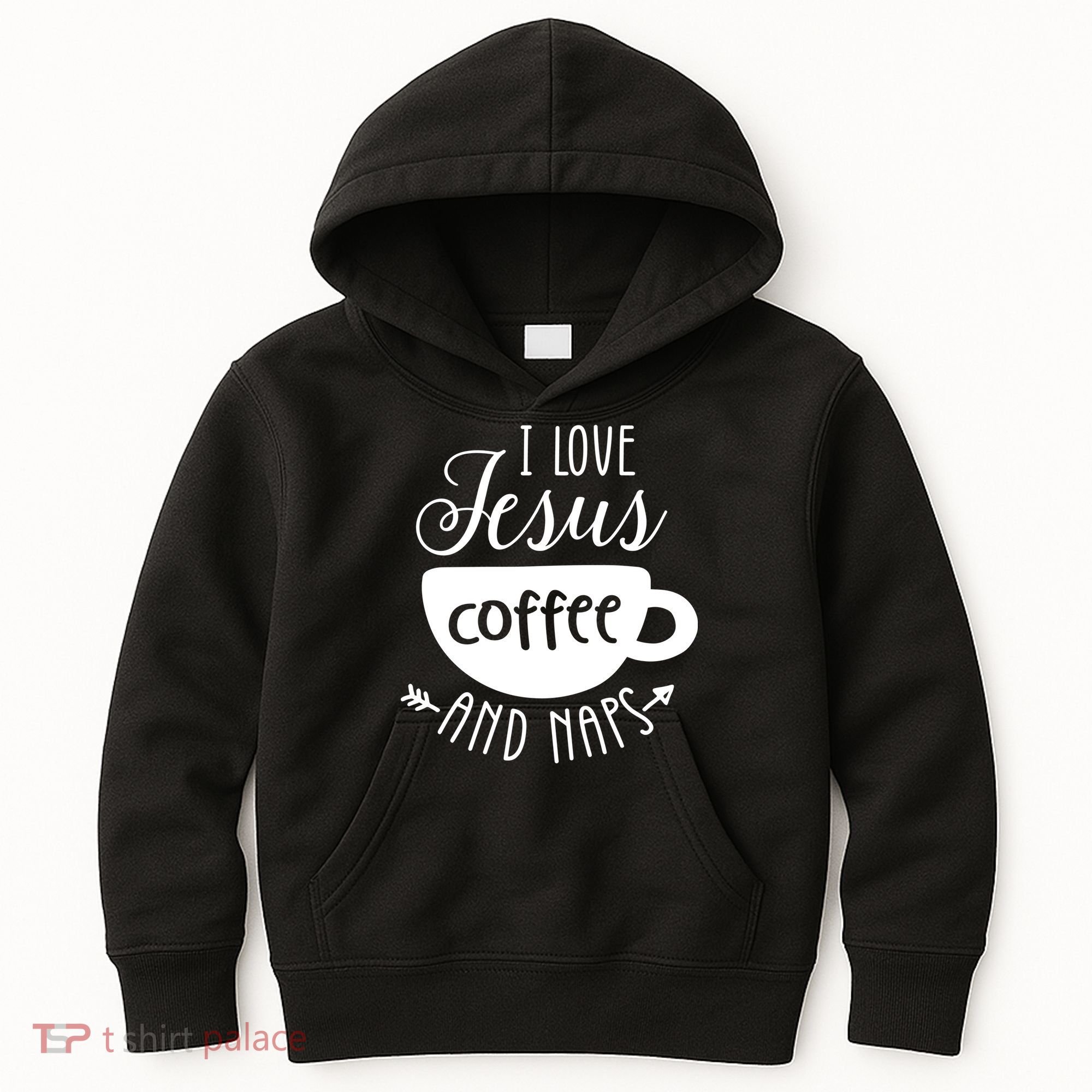 I Love Jesus Coffee And Naps Kids Hoodie