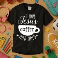I Love Jesus Coffee And Naps Kids T-Shirt thumb 3