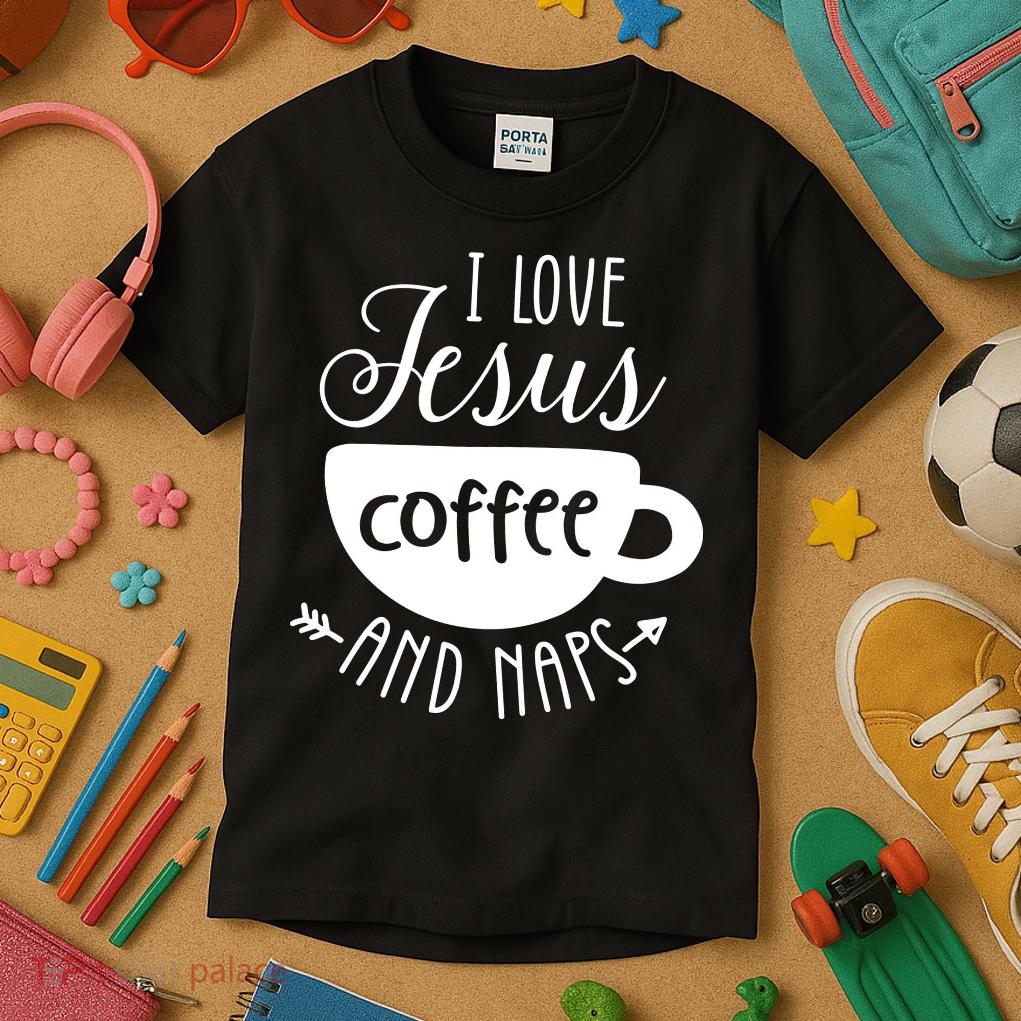 I Love Jesus Coffee And Naps Kids T-Shirt