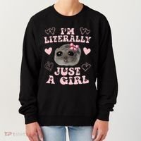 Im Literally Just A Girl Sad Hamster Meme Women's Sweatshirt thumb 0