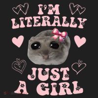 Im Literally Just A Girl Sad Hamster Meme Comfort Colors Heavyweight Long Sleeve T-Shirt thumb 2