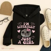 Im Literally Just A Girl Sad Hamster Meme Hoodie thumb 4