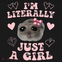 Im Literally Just A Girl Sad Hamster Meme Sweatshirt thumb 3