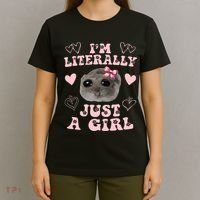 Im Literally Just A Girl Sad Hamster Meme T-Shirt thumb 4