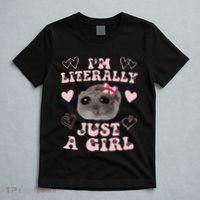 Im Literally Just A Girl Sad Hamster Meme T-Shirt thumb 5