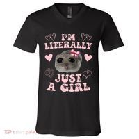 Im Literally Just A Girl Sad Hamster Meme V-Neck T-Shirt thumb 0