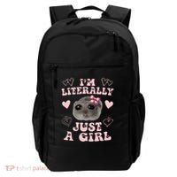 Im Literally Just A Girl Sad Hamster Meme Backpack thumb 0