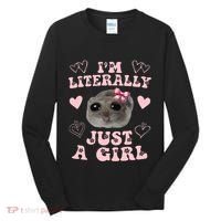 Im Literally Just A Girl Sad Hamster Meme Tall Long Sleeve Shirt thumb 0