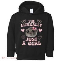 Im Literally Just A Girl Sad Hamster Meme Toddler Hoodie thumb 0