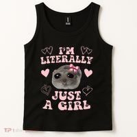 Im Literally Just A Girl Sad Hamster Meme Tank Top thumb 2