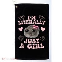 Im Literally Just A Girl Sad Hamster Meme Golf Towel thumb 0