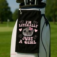 Im Literally Just A Girl Sad Hamster Meme Golf Towel thumb 2