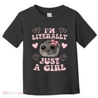 Im Literally Just A Girl Sad Hamster Meme Toddler T-Shirt thumb 0